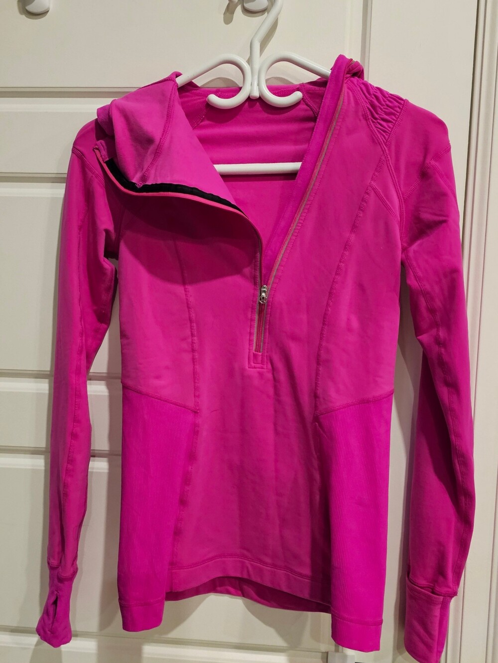 Lululemon Run For It Hot Pink Half-Zip Hoodie - Size 4